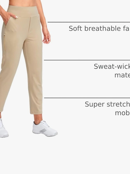 YVV Pants - Women’s Performance Ankle Pants in Beige